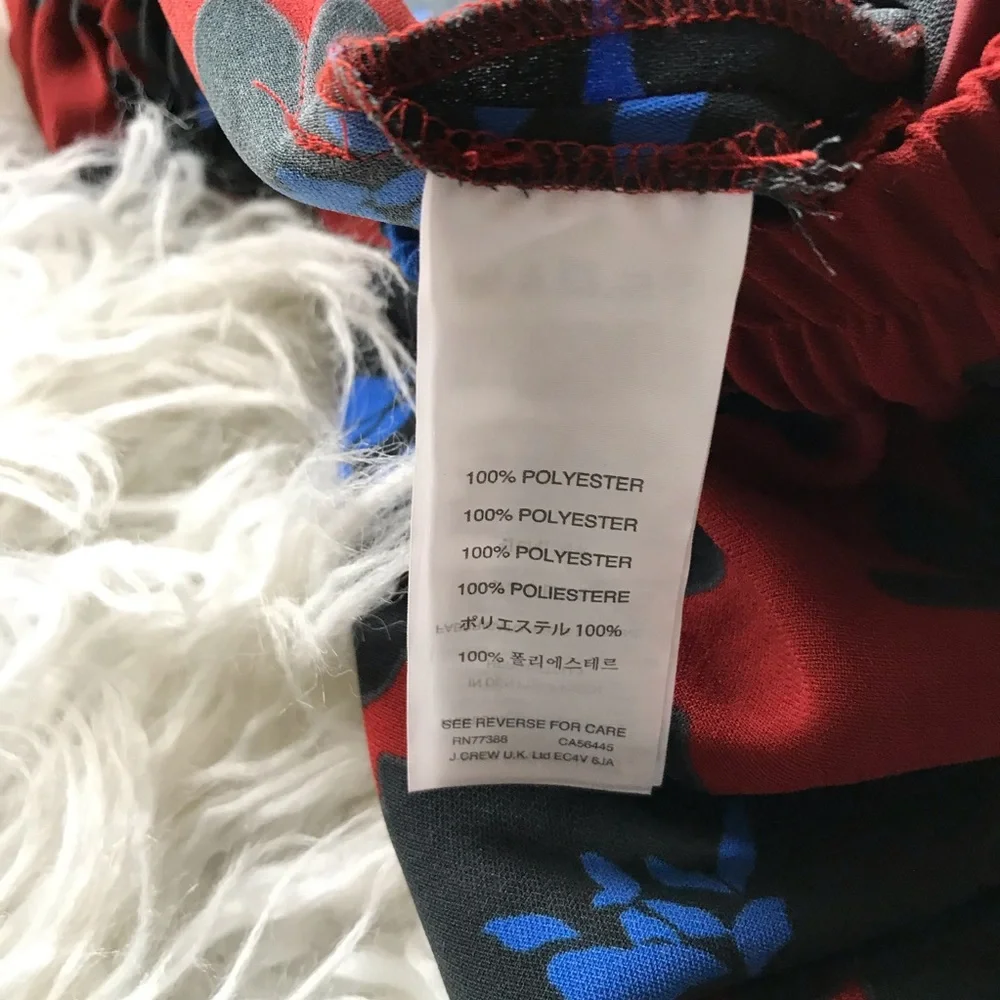 J. Crew Firework Floral Pant Dark Red‎ Blue Black